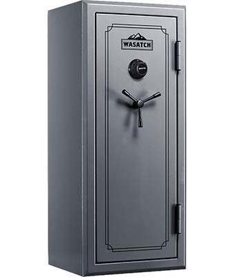 Wasatch 24-Gun Fireproof and Waterproof Safe with Electronic Lock, Gray (24EGW, 24CGW, 24EDBW)